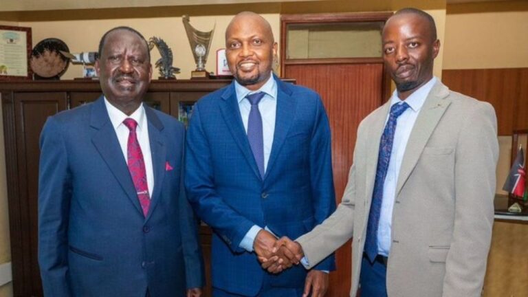 Former CS Moses Kuria Engages in Political Consultation with Raila Odinga and Raila Odinga Junior