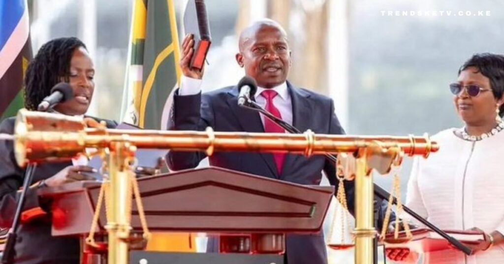 Kithure Kindiki being sworn in