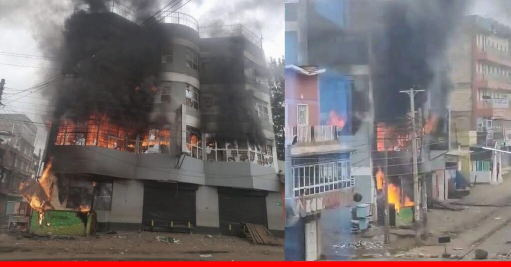 Magunas Supermarket in Meru Torched