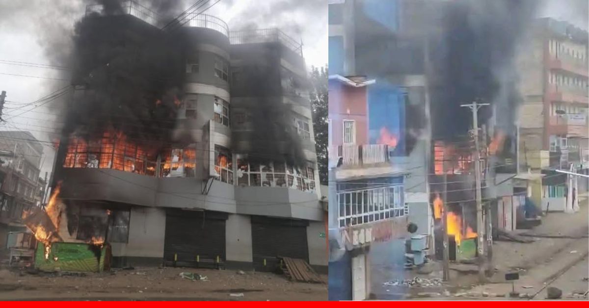Magunas Supermarket in Meru Torched